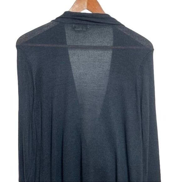 Royal Robbins Wrap Sweater Cardigan Black Linen Blend Lightweight Casual Medium - Picture 8 of 11